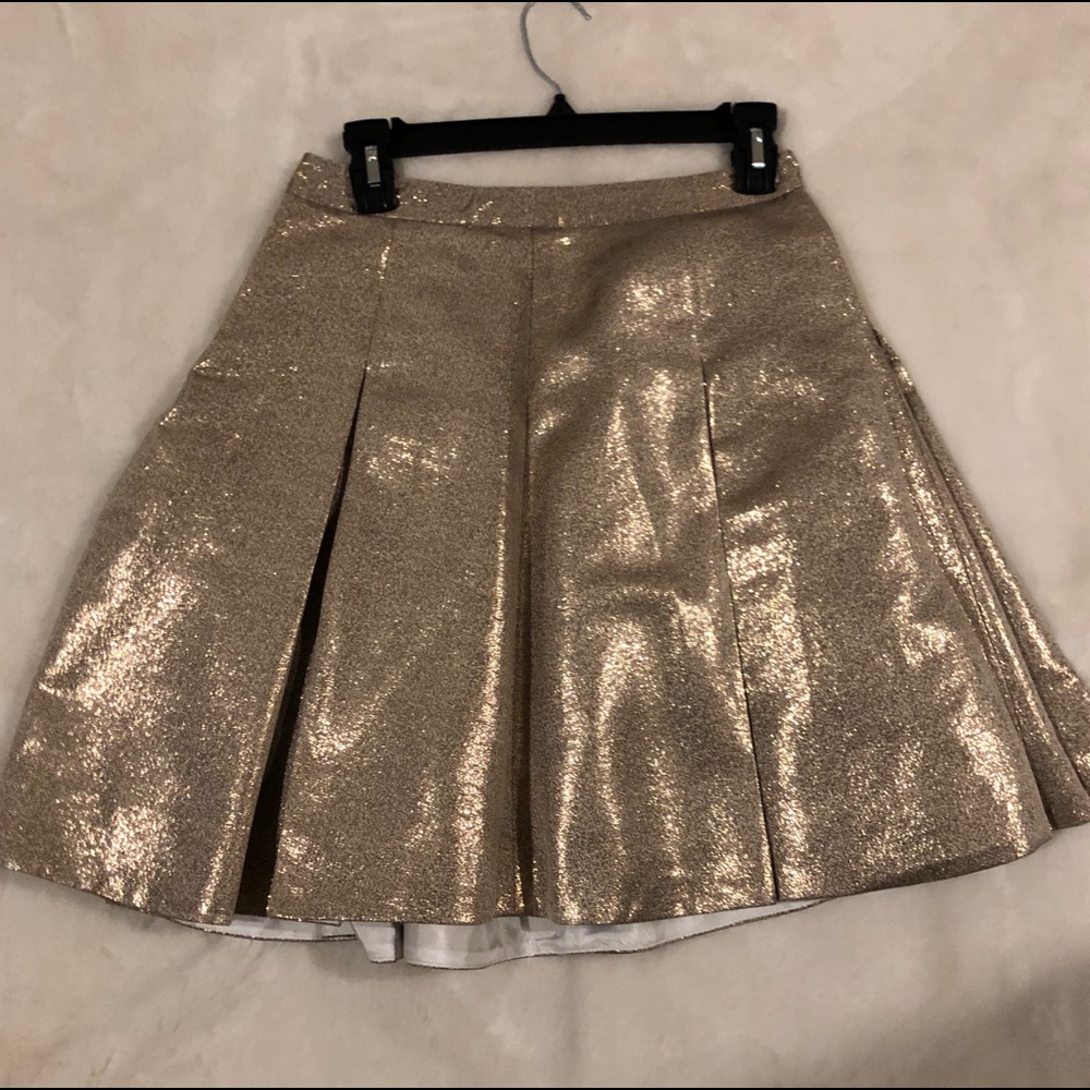 Kate space gold metallic a line skirt